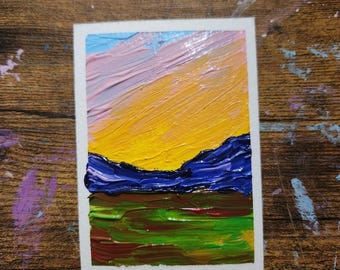 ACEO Art Card Original Hand Painted 2.5" x 3.5" El_duderino_art Acrylic