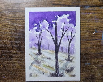 ACEO Art Card Original Watercolor  Hand Painted 2.5" x 3.5" El_duderino_art