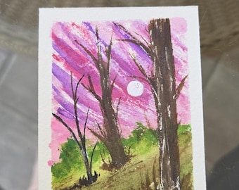 ACEO Art Card Original Watercolor  Hand Painted 2.5" x 3.5" El_duderino_art