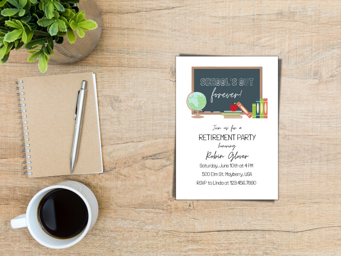 Teacher Retirement Party Invitation Template School's | Etsy