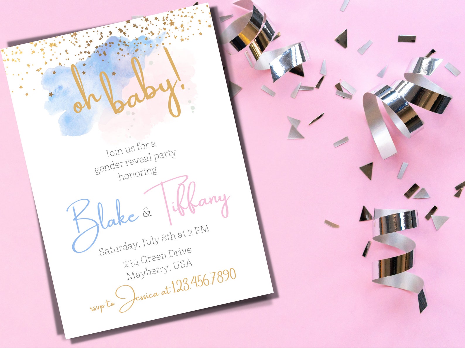 Gender Reveal Invitation Download Gender Reveal Invitation Etsy