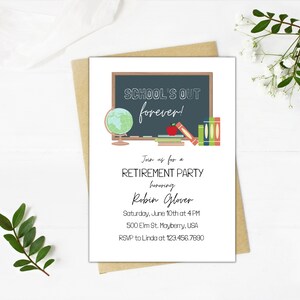 Teacher Retirement Party Invitation Template School's | Etsy