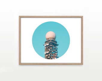 Station radar météorologique gigantesque à Hong Kong City Scenery Wall Art, Art Print, Minimal Wall Decor, Living Room Decor, Bedroom Decor