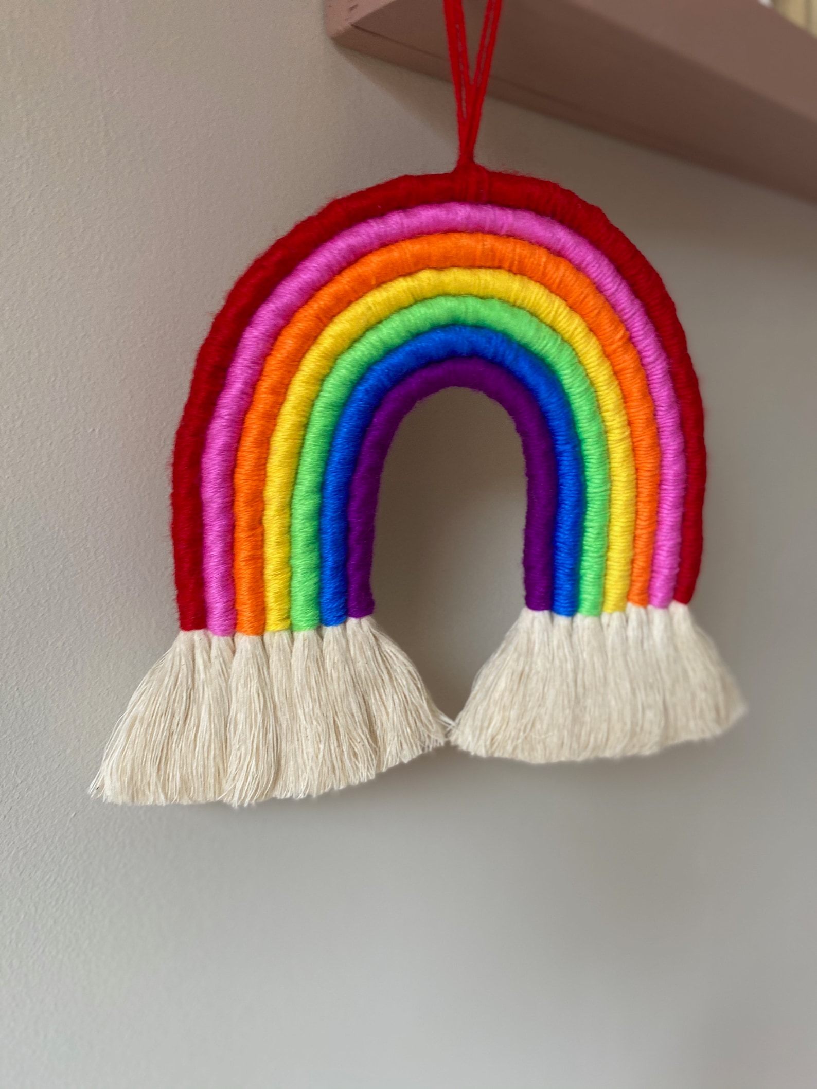 Bright Rainbow Wall Hanging Etsy