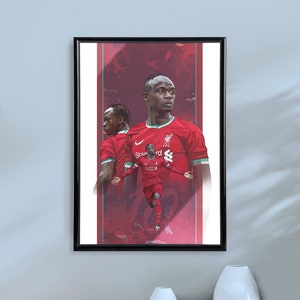 SADIO MANE LFC Poster, Film Art Print, A4, A3, Gift for him / her, Sports Poster, Film Poster, Digital Art, Bedroom Wall Art