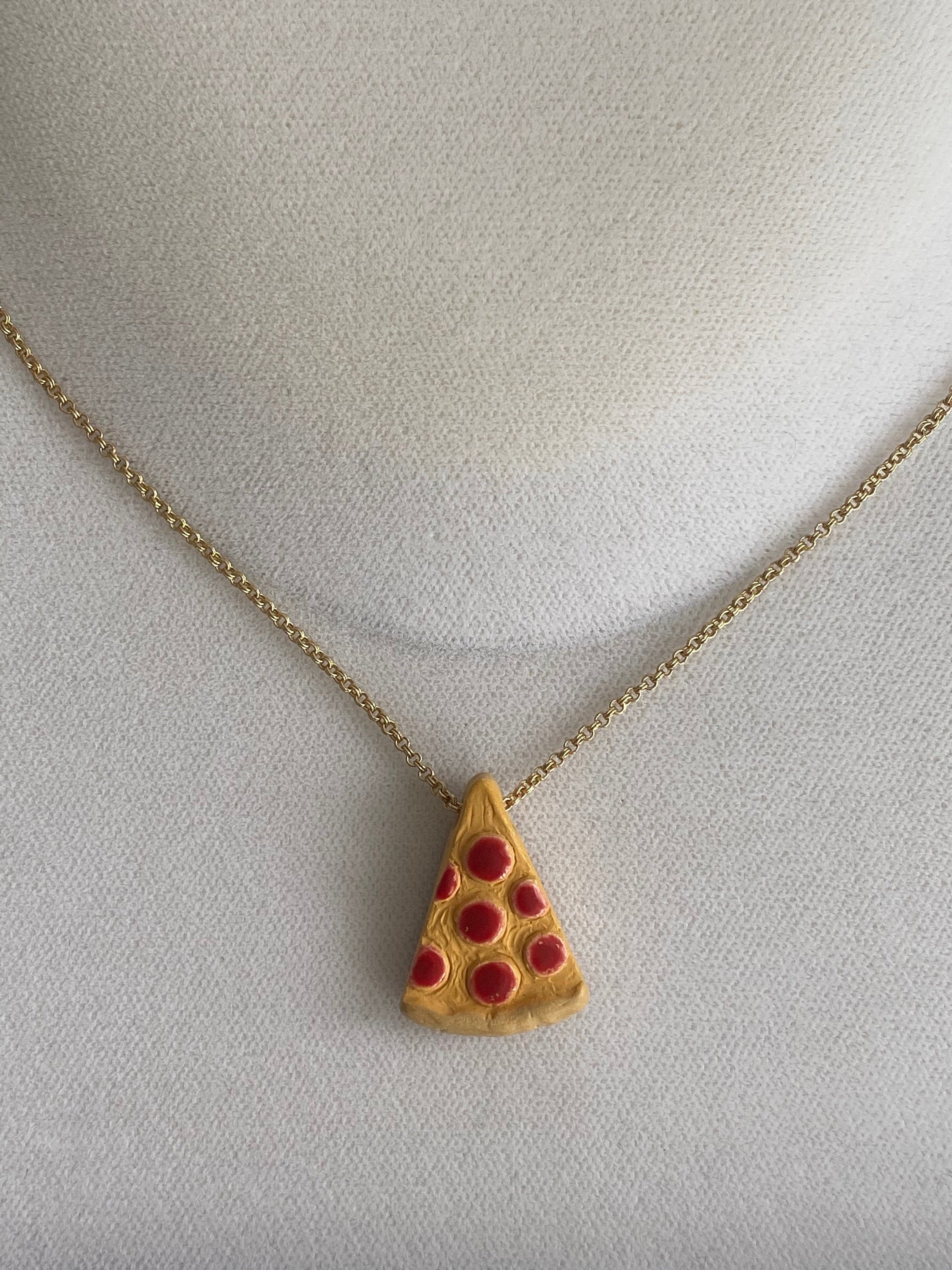 Pizza FoodChain Unisex Gold Food Chain Necklace Hamburger Etsy