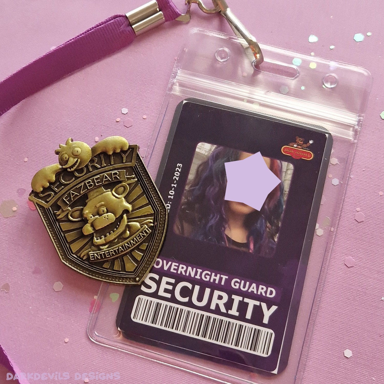 Seo Security Enforcement Officer Mini Badge Retractable ID Card Holder Reel Gold