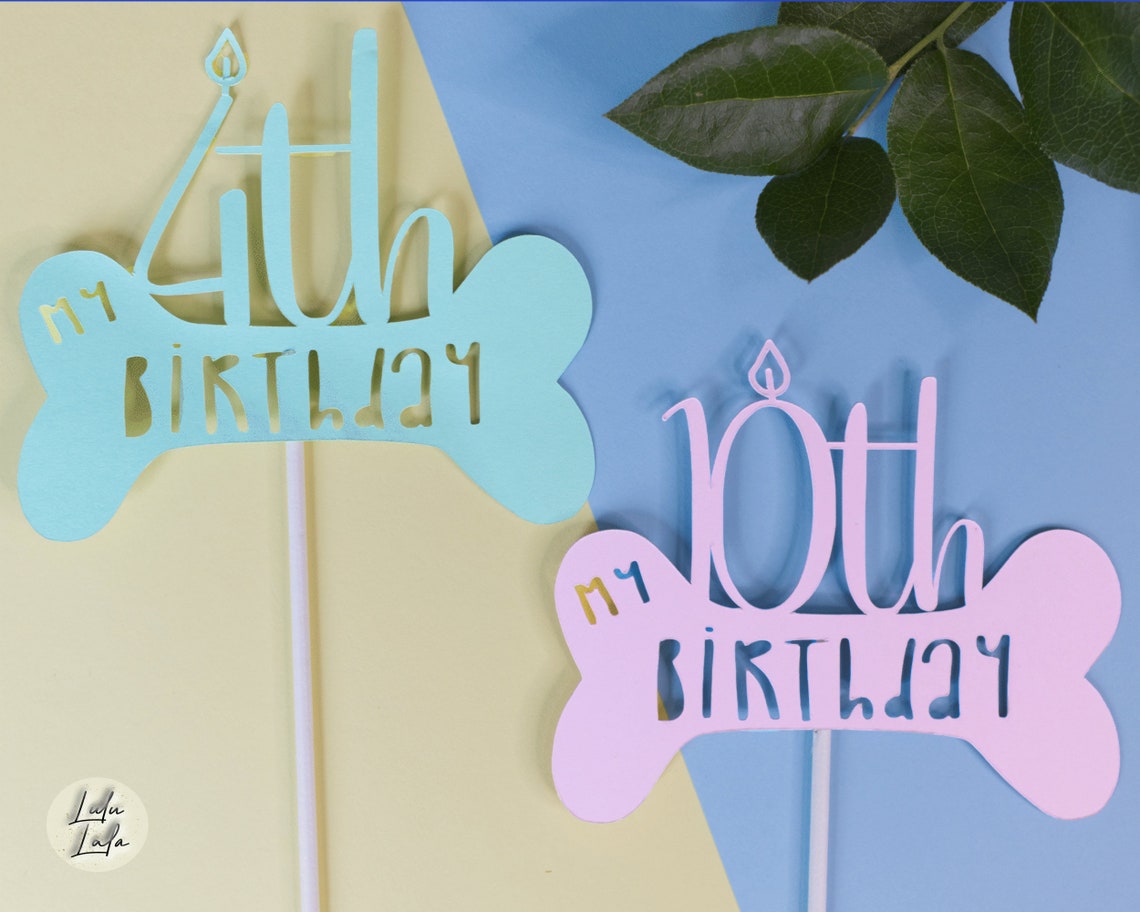 Dog Birthday Cake Topper Happy Birthday SVG DXF PNG Cut | Etsy