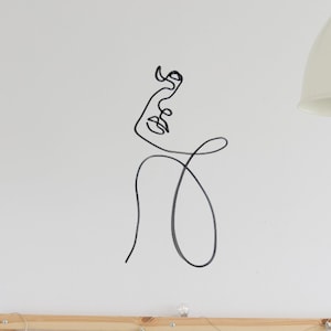 Woman face metal wall art home decor, modern wire wall art living room bedroom homemade decor, wall hangings 30th birthday gift for women