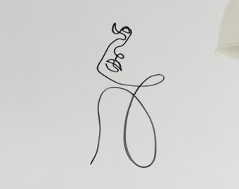 Vrouw gezicht metalen muur kunst interieur, moderne draad muur kunst woonkamer slaapkamer zelfgemaakte inrichting, wandkleden 30e verjaardagscadeau voor vrouwen