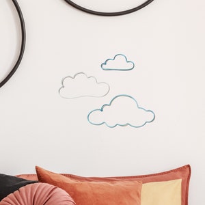 Wire Cloud Wall Art Sign, metal Clouds home decor nursery wall art, cloud nursery bedroom decor, Kids Bedroom wall Art wall hangings