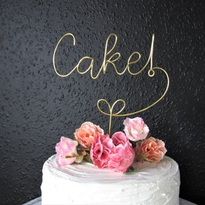Cake Wedding cake topper, Birthday Cake Wire Cake Topper wedding gold decor, party cake topper decor, metal funny wedding cake toppers
