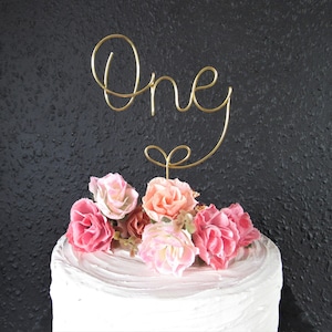 Custom 1st birthday cake topper wire, one number cake topper wire rose gold, custom first 21st 40th 50th 30th birthday gifts cake decoration