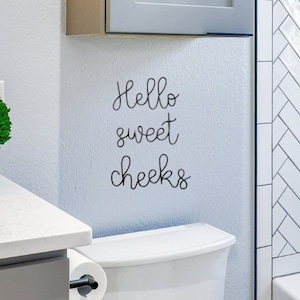 Wire Hello sweet cheeks sign wire words wall art funny bathroom sign wall decor, Hello sweet cheeks wire funny quote toilet wall art decor