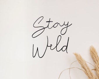Blijf wild teken draad woorden muur kunst safari kinderkamer kunst decor, blijf wilde kinderen teken slaapkamer muur kunst decor