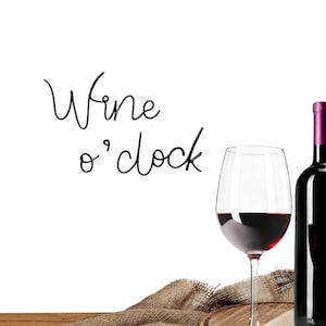 Wine o&#39;clock sign wire words wall art home bar funny sign kitchen decor dining room wall art decor, wine lovers gift funny sign Wine o&#39;clock