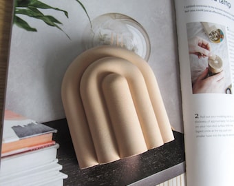 Sujetalibros de hormigón con forma de arco, decoración moderna para estanterías, soporte para libros, sujetalibros decorativo único con forma de arco, decoración infantil, regalo para amantes de los libros, decoración minimalista.