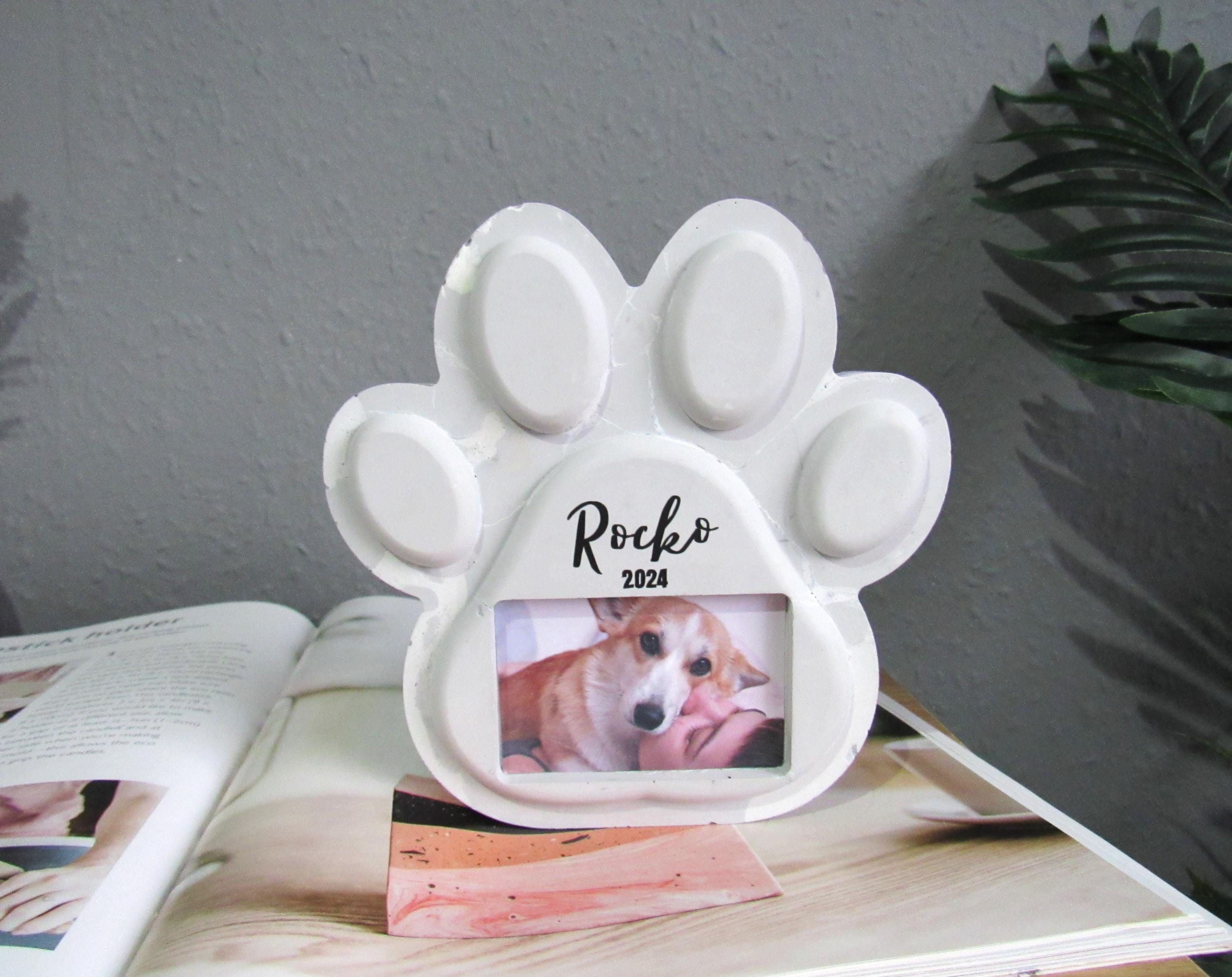 Dog Paw Pet Memorial Gift Pet's Photo Holder Keepsake Concrete Paw ...