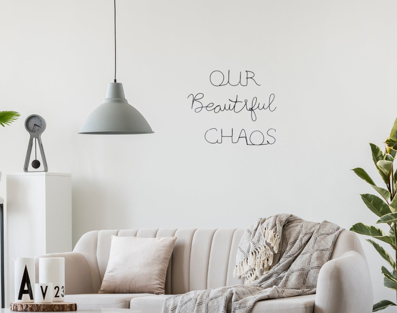 Wire words quote wire wall art Our Beautiful Chaos our first | Etsy