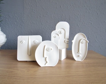 Abstraktes Gesicht Skulptur Kunst Dekor Piccaso Gesicht Beton Ornament dekorative Skulptur Ornament Geschenk, abstraktes Gesicht minimalistisches Wohndekor