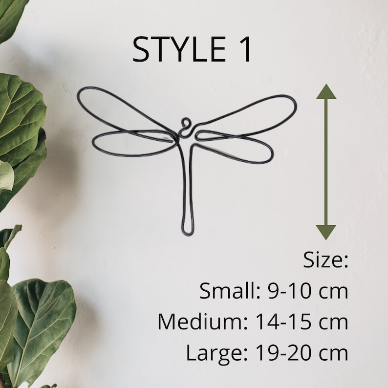 Dragonfly sign metal wall art, dragonfly gift wire wall art decor, dragonflies home decor wall hangings housewarming gift one line art image 3