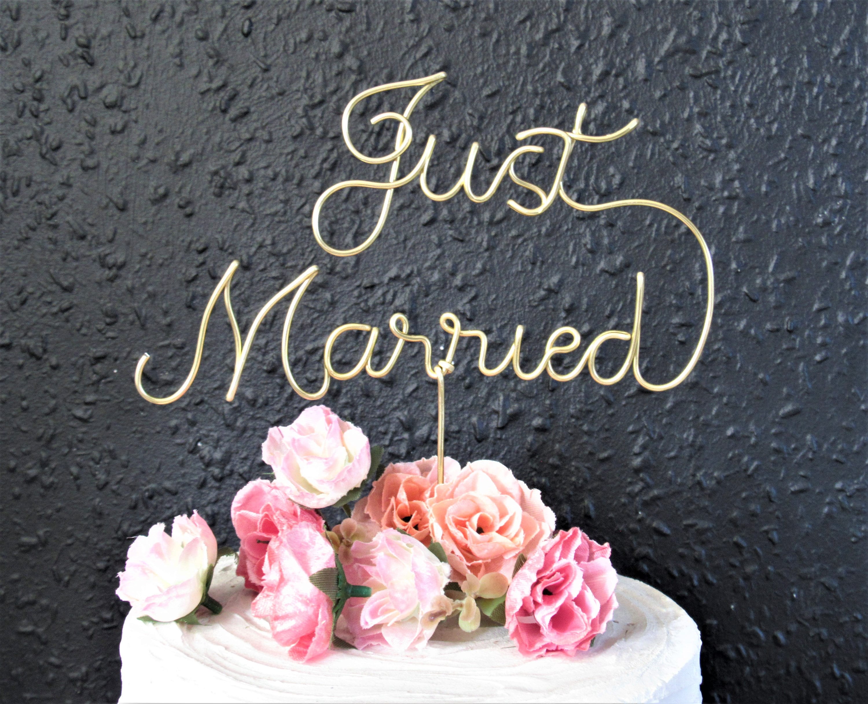 Just Married Wedding Cake Topper, Just Married Wire Cake Topper for ...