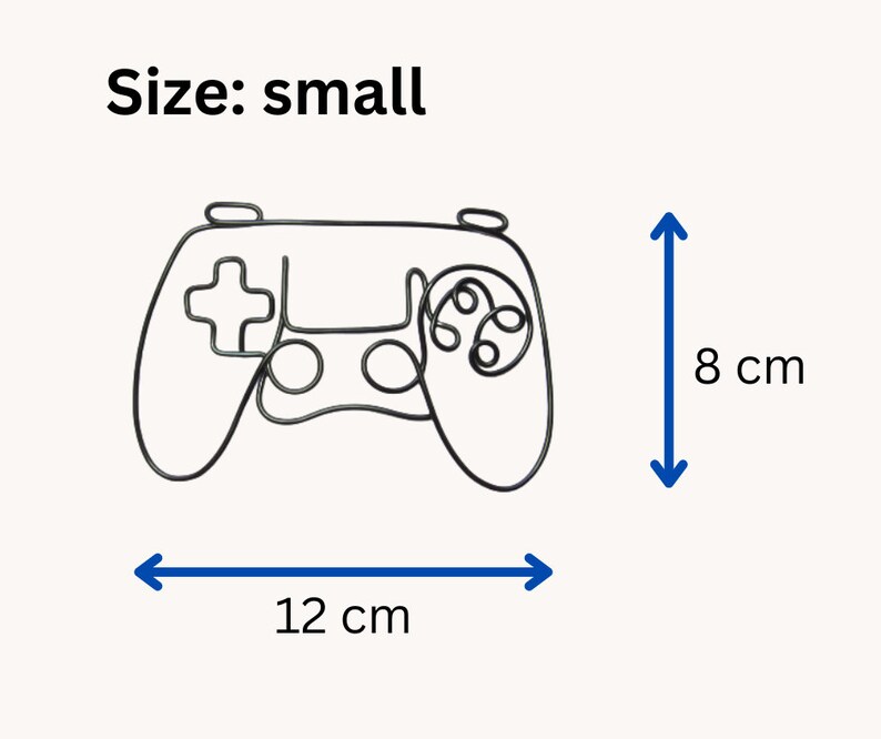 K&ouml;nnte beinhalten: Ein schwarzes Drahtmodell eines Videospiel-Controllers. Das Modell ist 12 cm breit und 8 cm hoch. Gr&ouml;&szlig;e: klein
