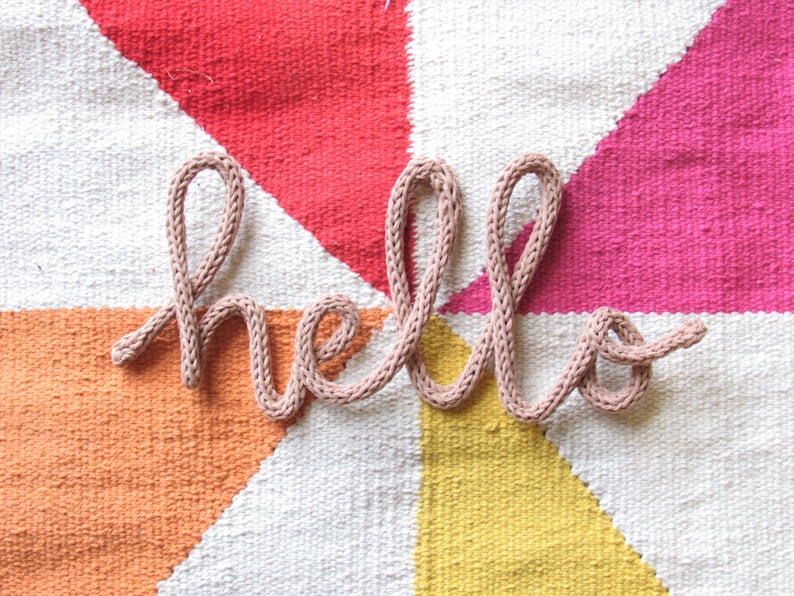 Sign Words Hello Pics Hello Sign Knitted Wire Words Hello Wire Hallway Sign Art Decor ...