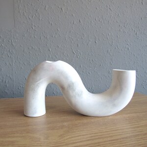 Wavy Nordic double candle holder concrete candle stick holder centerpiece modern unique candle holder minimalist decor, dining table decor image 9