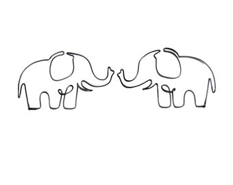 Elephant metal wire wall art, Elephant gifts for woman, baby elephant sign nursery wall decor, nursery wall art hangings animal baby gift