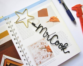 Teacher gifts personalised bookmark wire star bookmark custom name bookmark teacher appreciation gift retirement, unique metal wire bookmark