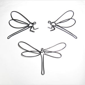Dragonfly sign metal wall art, dragonfly gift wire wall art decor, dragonflies home decor wall hangings housewarming gift one line art image 2