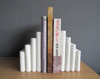 Book shaped bookends concrete bookends bookshelf decor book holder heavy, modern decorative unique bookend nursery decor book lovers gift