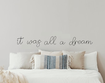 It was all a dream sign quote wire words bedroom wall art decor over the bed, wire wall art nursery wall decor metal wall art