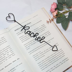 Personalised name wire bookmark, custom cute metal bookmark wire words, book lovers valentines day gift for him or boyfriend or girlfriend image 7