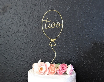 Wire balloon cake topper custom number birthday cake topper wire, kids cake topper birthday unique cake topper 1st 2nd 3rd birthday party