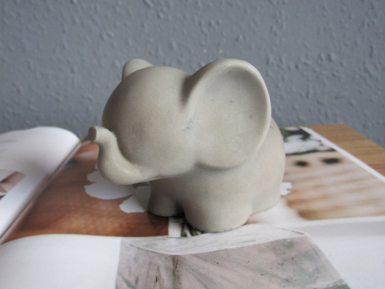 Concrete cute elephant plant pot elephant planter gift nursery decor cactus pot, small pot indoor planter unique gift elephant statue image 3