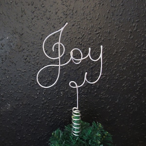 Wire Joy Christmas tree topper wire tree topper unique Christmas decorations modern tree topper, Joy sign Christmas decor gifts