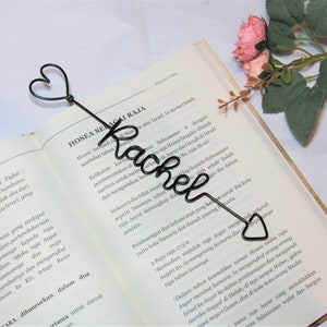 Personalised name wire bookmark, custom cute metal bookmark wire words, book lovers valentines day gift for him or boyfriend or girlfriend image 5