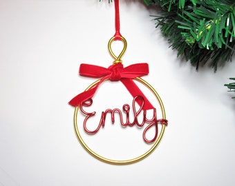 Personalisierter Weihnachtsanhänger Draht Name Geschenk, Personalisierter Name Weihnachtskugel Geschenk für Zuhause, Wire Words Ornament personalisierte Geschenke