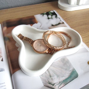 Irregular concrete trinket tray decorative tray dish minimalist home decor, unique gift for her jewellery tray decor