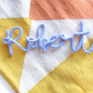Knitted wire name word sign nursery wall art decor size MEDIUM