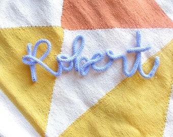 Personalised Knitted Wire Name words sign: custom nursery wall art decor