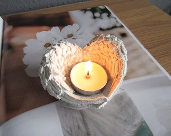 Angel wings candle holder concrete tealight holder unique candle holder concrete angel wings ornament decor, angel wings gift heavenly gift