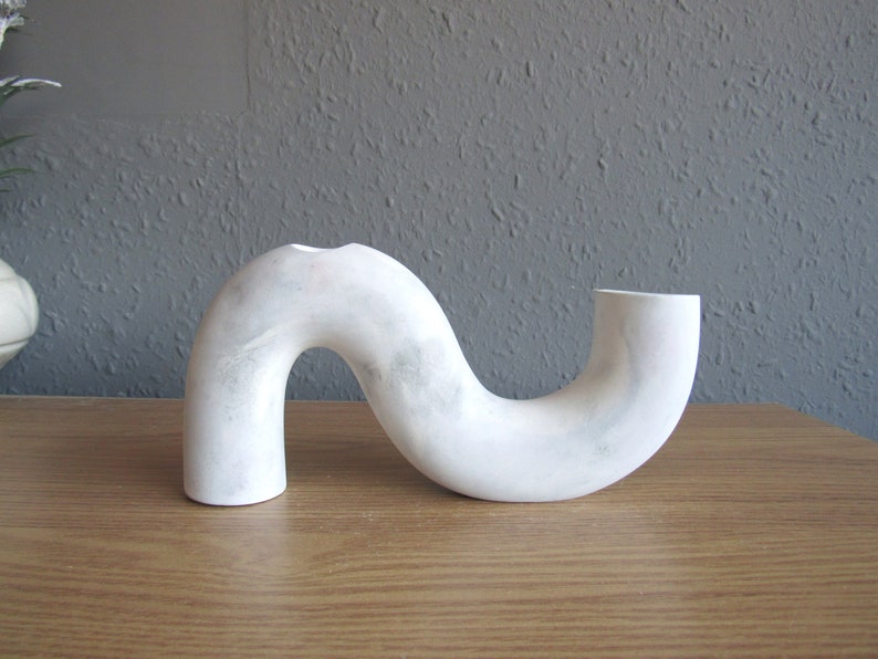 Wavy Nordic double candle holder concrete candle stick holder centerpiece modern unique candle holder minimalist decor, dining table decor image 10