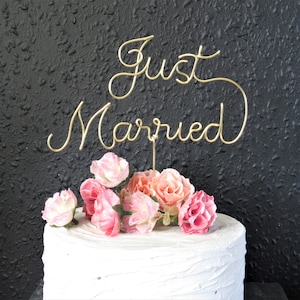 Just Married Wedding Cake Topper, Just Married Wire Cake Topper for ...