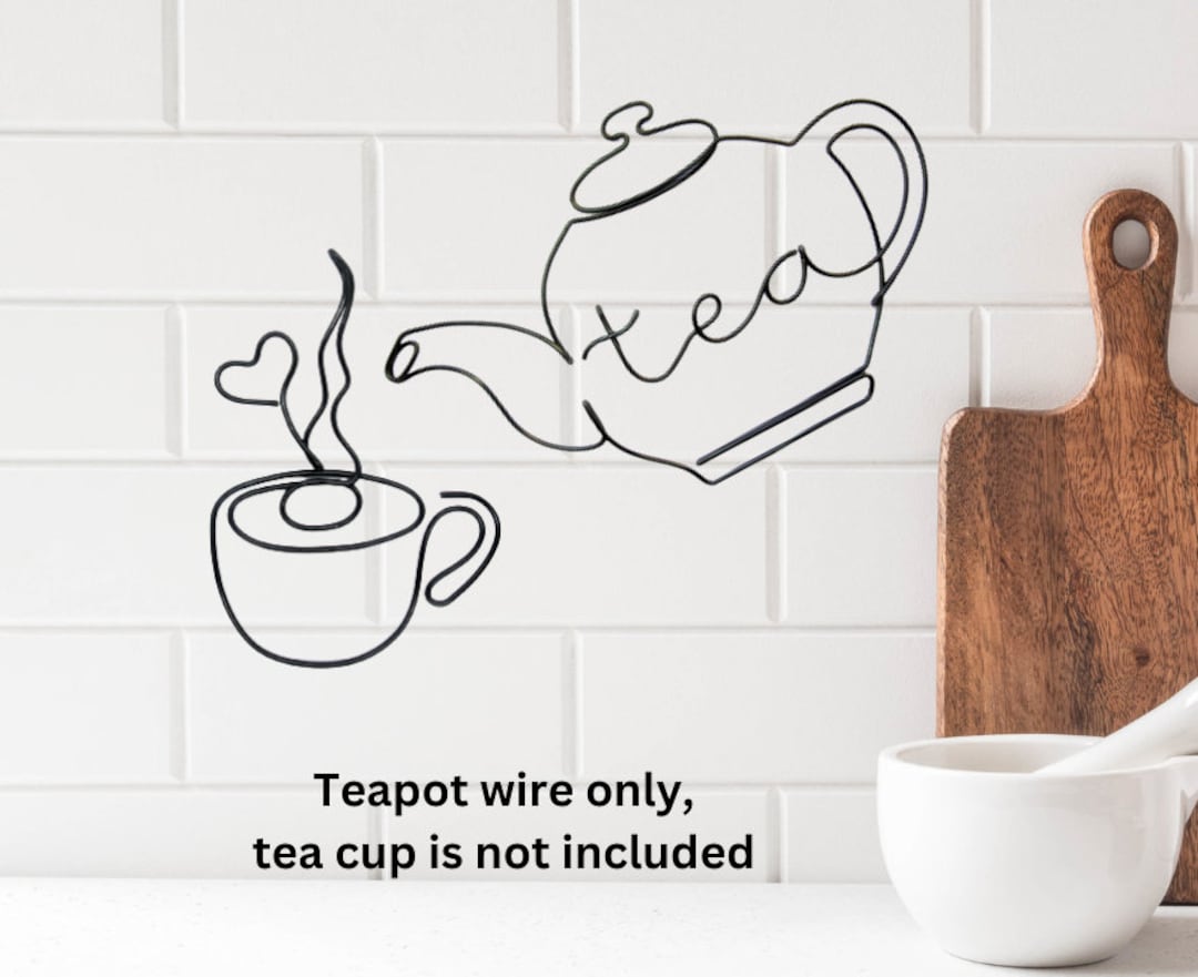 Wire Teapot Wire Wall Art Teapot Sign Kitchen Wall Decor Signs, Tea