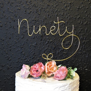 Custom number 90th ninety birthday cake topper wire, custom age number cake topper wire, 90th 80th ninetieth birthday gifts cake decoration