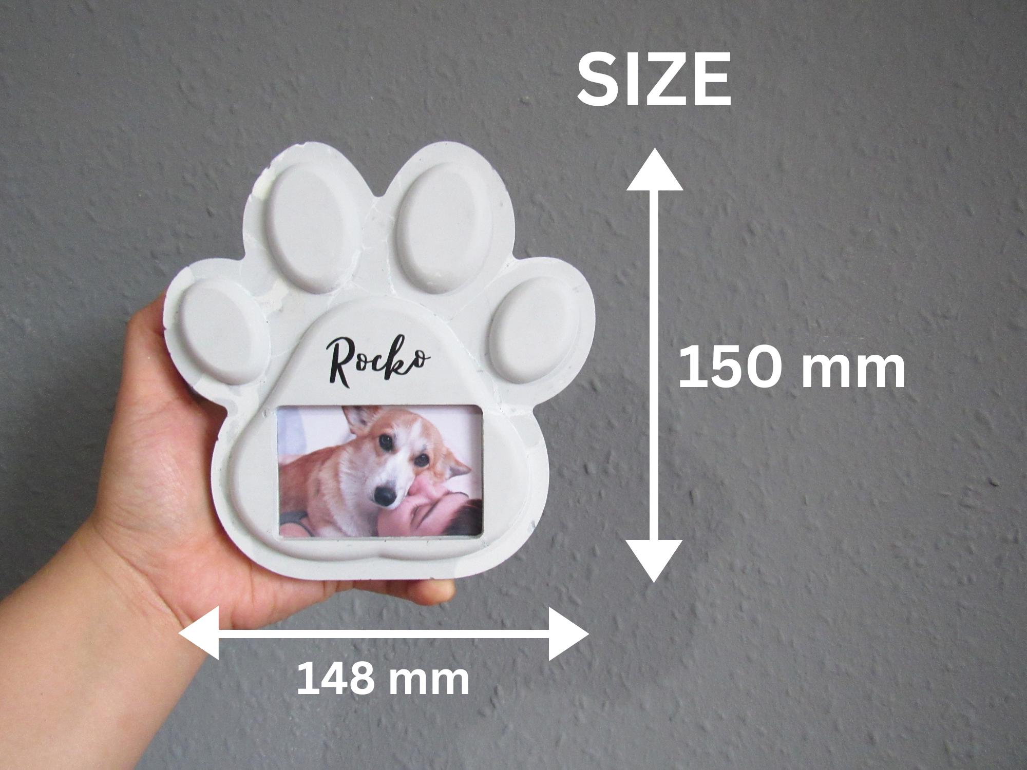 Dog Paw Pet Memorial Gift Pet's Photo Holder Keepsake Concrete Paw ...