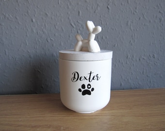 Small custom dog urn pet loss memorial gift personalised concrete dog urn modern memorial keepsake dog ashes, concrete urn keepsake